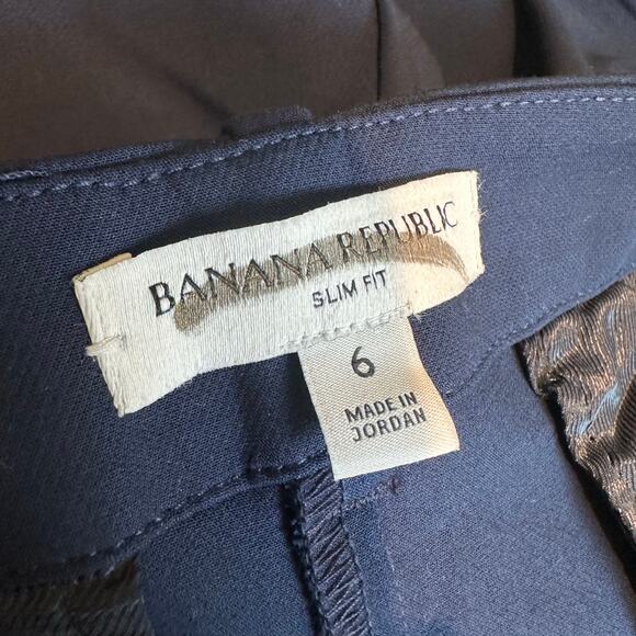 Banana Republic High-Rise Modern Slim Refined Ankle Pant Navy Blue 6 - Picture 4 of 14